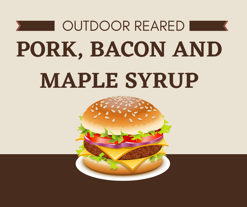 Pork, Bacon and Maple Syrup 4oz Burgers Old Leckie Farm
